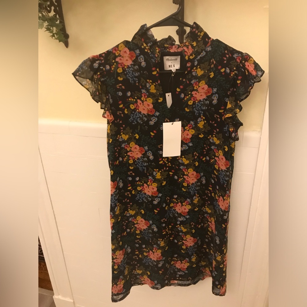 NWT Madewell x No.6 Silk Beacon Dress in Garden Bouquet - Picture 4 of 5